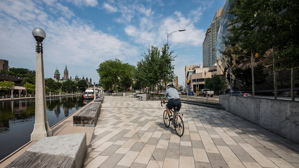 Cycling along the Rideau Canal