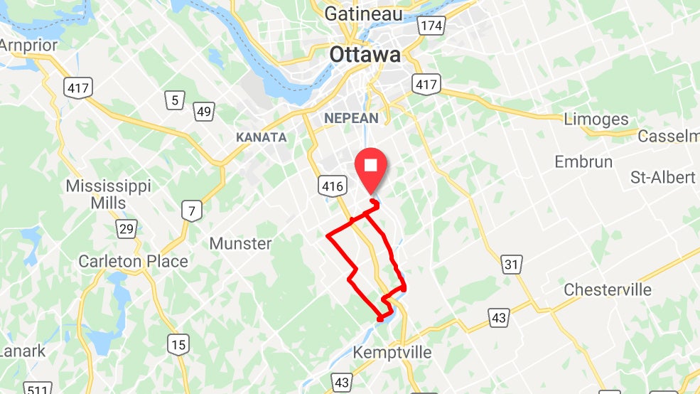 Self Guided Bicycle Route - Manotick South &amp; West