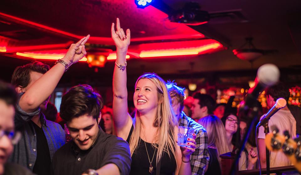 Heart and Crown dancing crowd